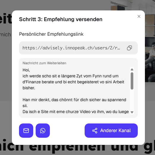 Referral Message Example